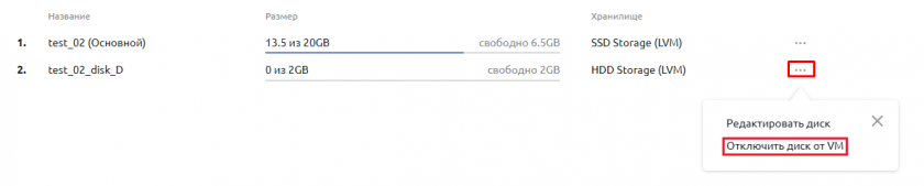меню отключения диска меню отключения диска