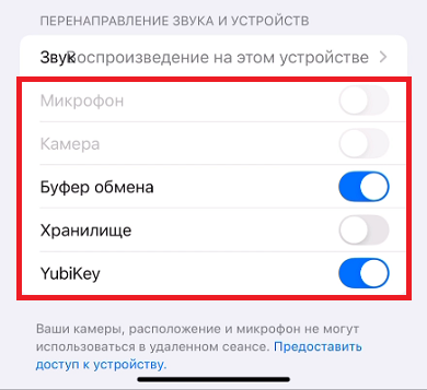 Перенаправление устройств Перенаправление устройств