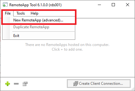 Новое приложение RemoteApp Новое приложение RemoteApp